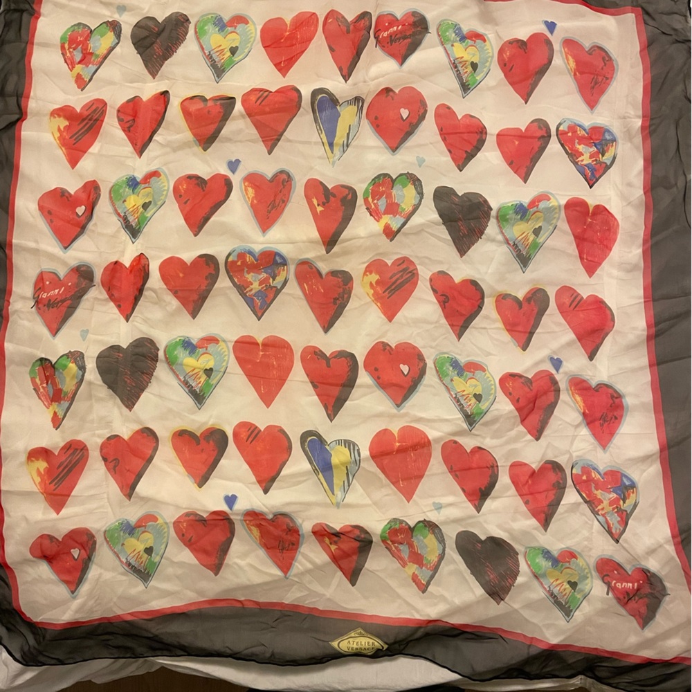 Sheer Silk Versace Heart Scarf